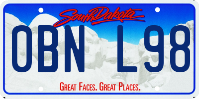 SD license plate 0BNL98