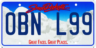 SD license plate 0BNL99