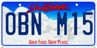 SD license plate 0BNM15