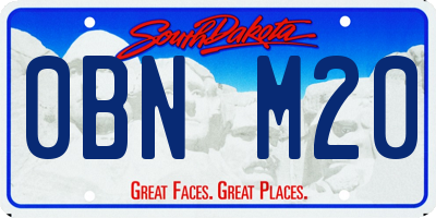 SD license plate 0BNM20