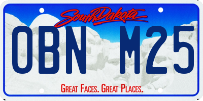 SD license plate 0BNM25