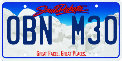 SD license plate 0BNM30