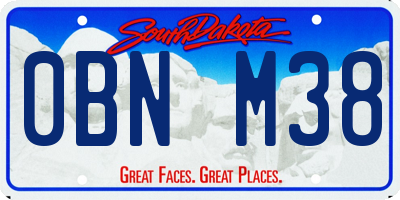 SD license plate 0BNM38