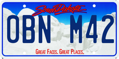 SD license plate 0BNM42