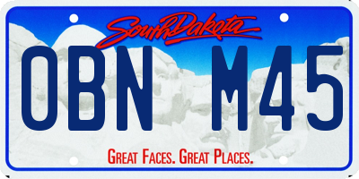 SD license plate 0BNM45