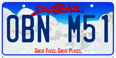 SD license plate 0BNM51