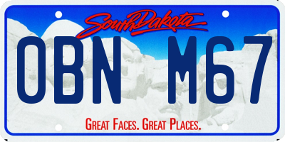 SD license plate 0BNM67