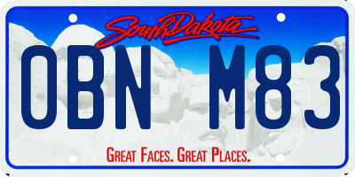 SD license plate 0BNM83