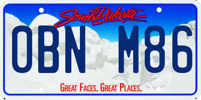 SD license plate 0BNM86