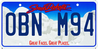 SD license plate 0BNM94