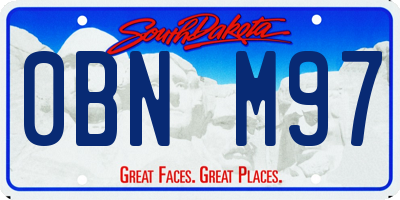 SD license plate 0BNM97