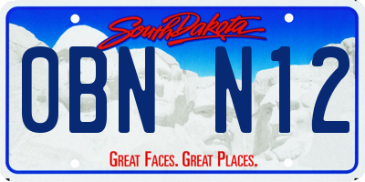 SD license plate 0BNN12
