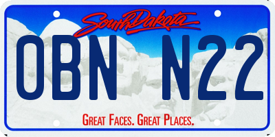 SD license plate 0BNN22