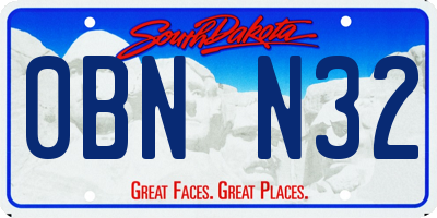 SD license plate 0BNN32