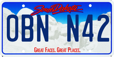 SD license plate 0BNN42