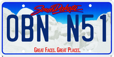 SD license plate 0BNN51
