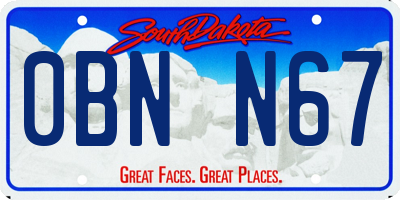 SD license plate 0BNN67