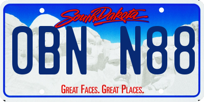 SD license plate 0BNN88
