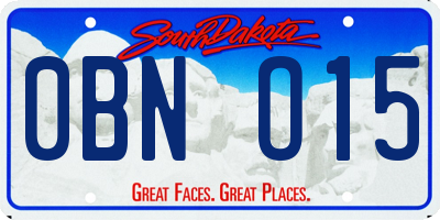 SD license plate 0BNO15