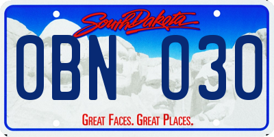 SD license plate 0BNO30