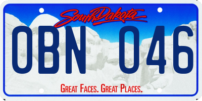 SD license plate 0BNO46