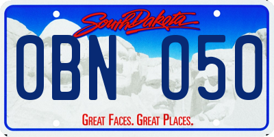 SD license plate 0BNO50