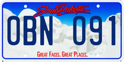 SD license plate 0BNO91