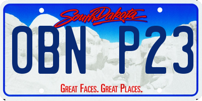 SD license plate 0BNP23