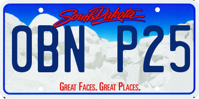 SD license plate 0BNP25