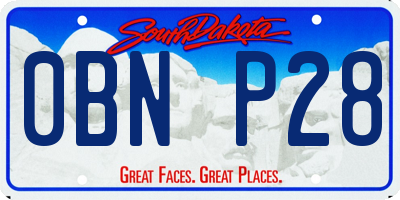SD license plate 0BNP28