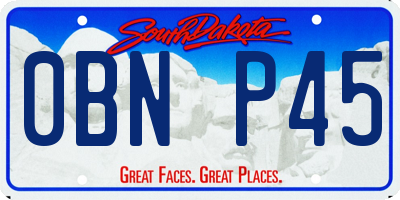 SD license plate 0BNP45