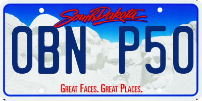 SD license plate 0BNP50