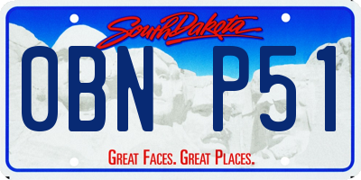 SD license plate 0BNP51