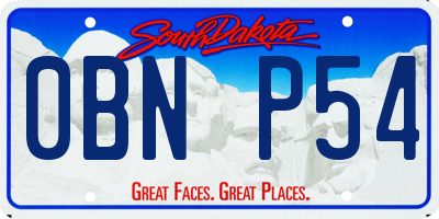 SD license plate 0BNP54