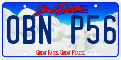 SD license plate 0BNP56