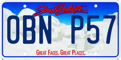 SD license plate 0BNP57