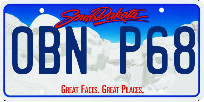 SD license plate 0BNP68