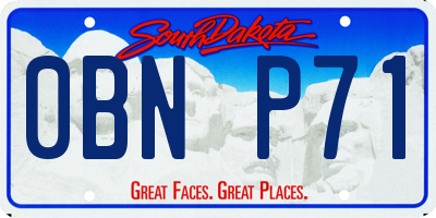 SD license plate 0BNP71