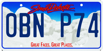 SD license plate 0BNP74