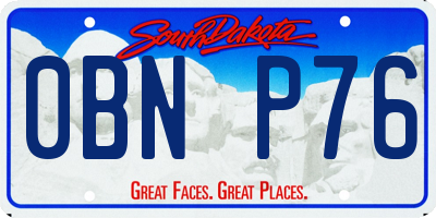 SD license plate 0BNP76