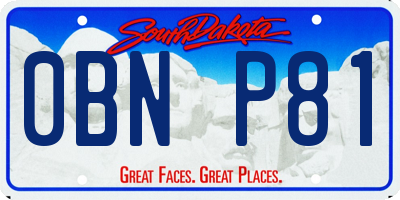 SD license plate 0BNP81