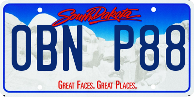 SD license plate 0BNP88
