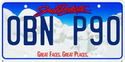 SD license plate 0BNP90