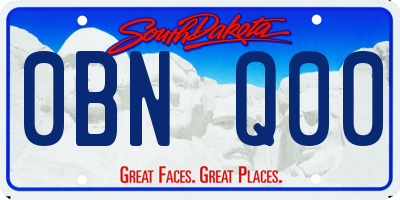 SD license plate 0BNQ00