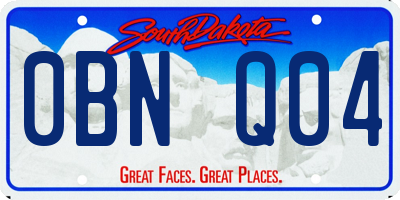 SD license plate 0BNQ04