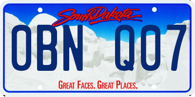 SD license plate 0BNQ07