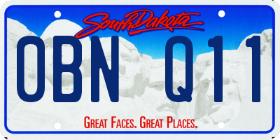 SD license plate 0BNQ11