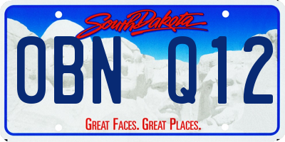 SD license plate 0BNQ12