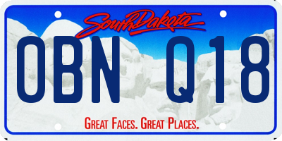 SD license plate 0BNQ18
