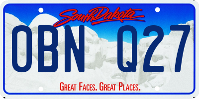 SD license plate 0BNQ27